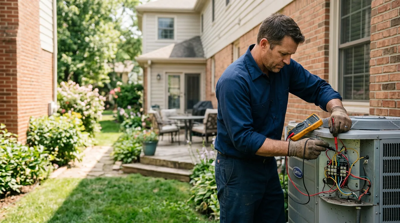 HVAC technician working near Mentone, CA